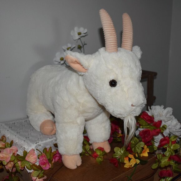 Vintage Cream Billy Goat Plush Stuffed Animal Large 16in - Picture 7 of 11